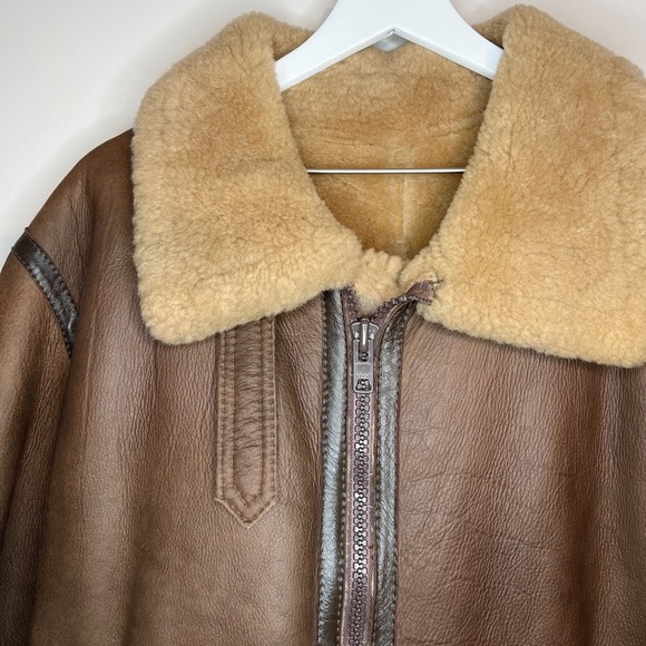 Vintage Sawyer of Napa Leather & Wool Coat (Size 42) - Picture 2 of 16